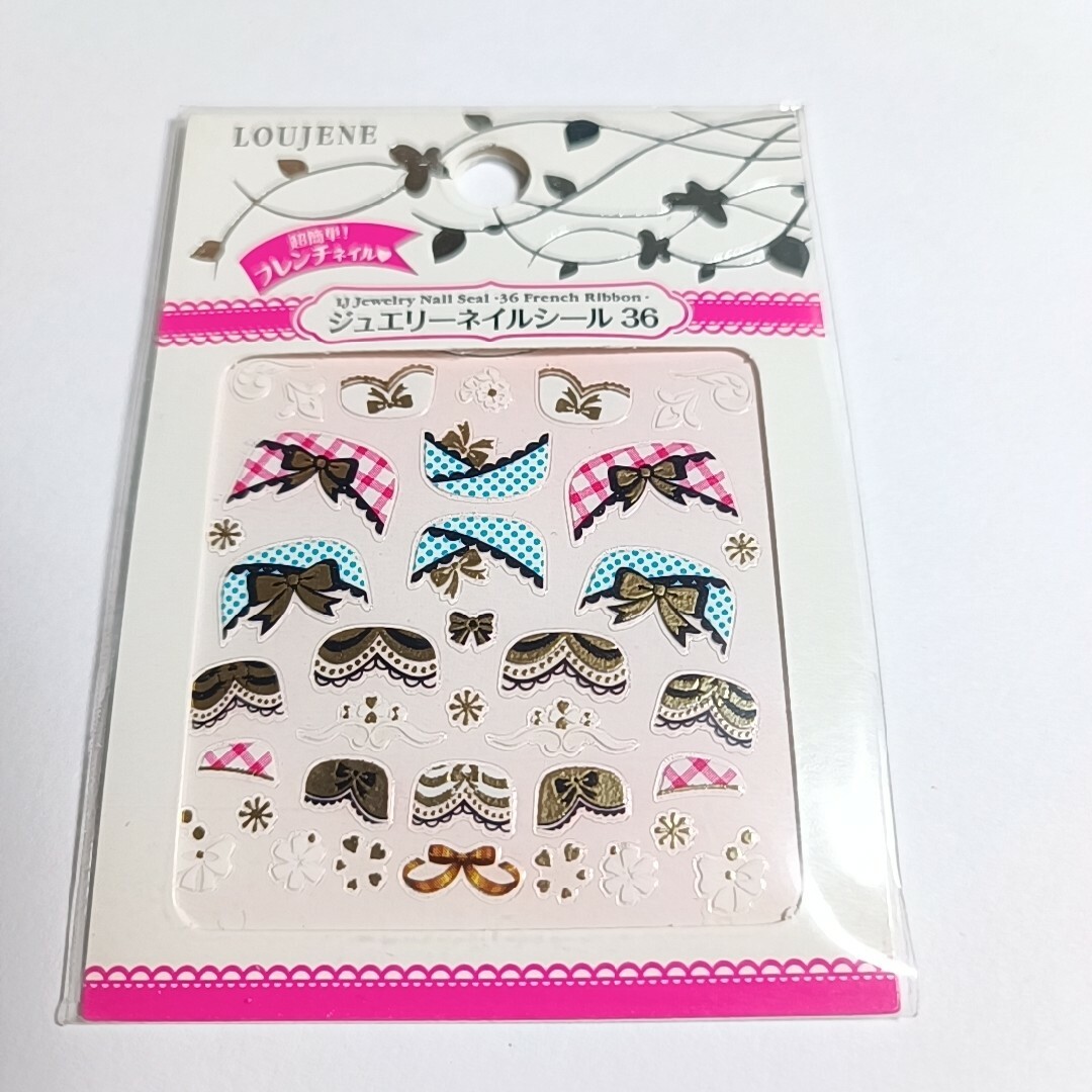 LOUJENE ネイルシール リボンデザイン コスメ/美容のネイル(ネイル用品)の商品写真
