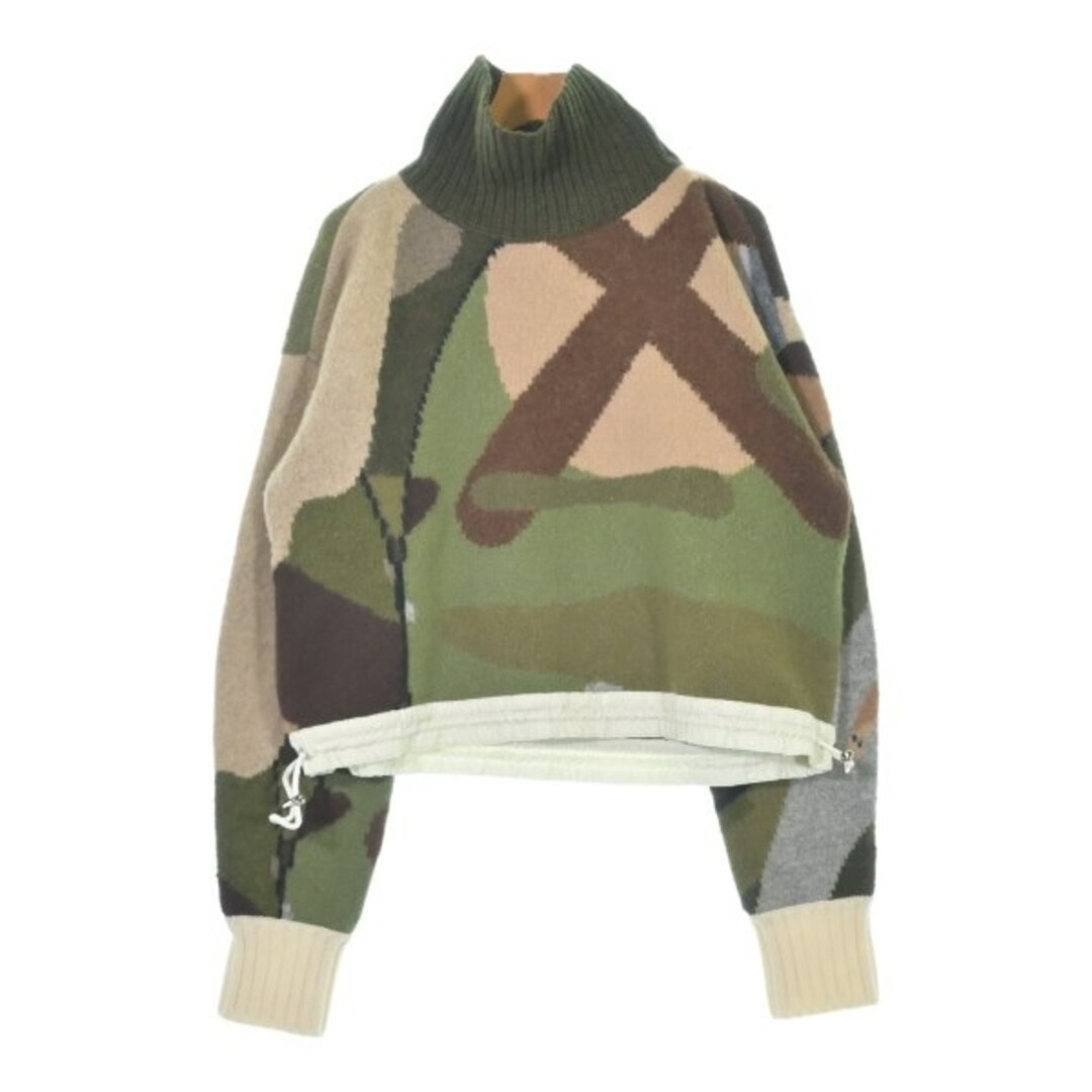 sacai - sacai サカイ ニット・セーター 2(M位) カーキx緑x茶 sacai - sacai サカイ ニット・セーター 2(M位) カーキx緑x茶