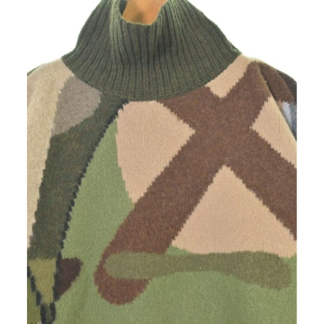 sacai - sacai サカイ ニット・セーター 2(M位) カーキx緑x茶 sacai - sacai サカイ ニット・セーター 2(M位) カーキx緑x茶