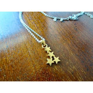 仁尾彫金『ゴールド星のペンダント』ハンドメイド192b(ネックレス)