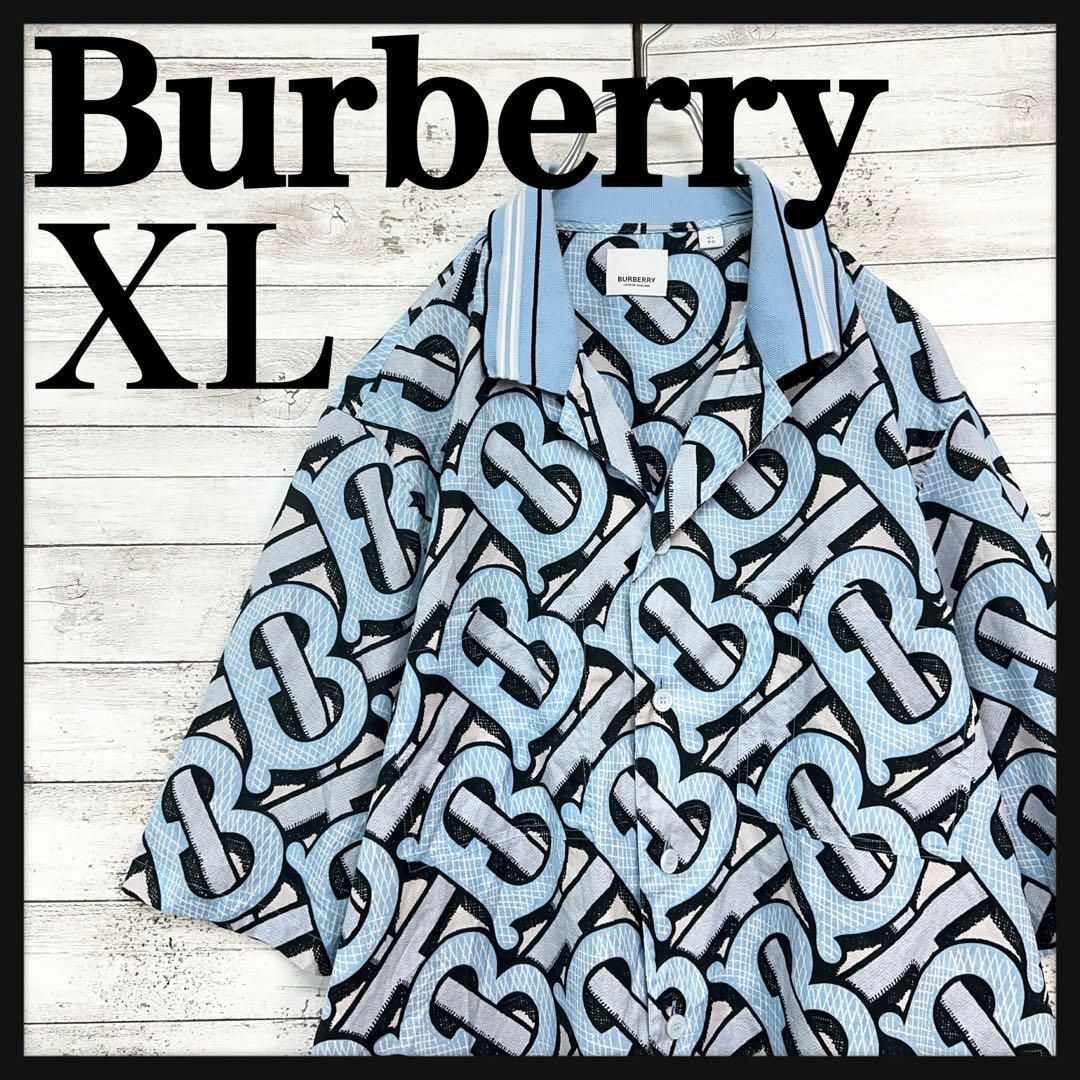 BURBERRY - 10696【美品・XLサイズ】バーバリー☆BTロゴ総柄 BURBERRY - 10696【美品・XLサイズ】バーバリー☆BTロゴ総柄
