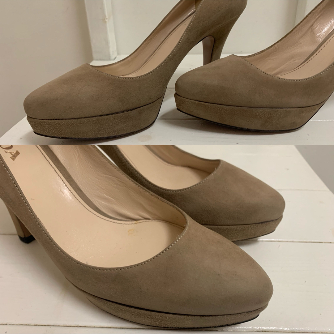 PRADA - PRADA プラダ ITALY製 スエードレザーヒールパンプス PRADA - PRADA プラダ ITALY製 スエードレザーヒールパンプス