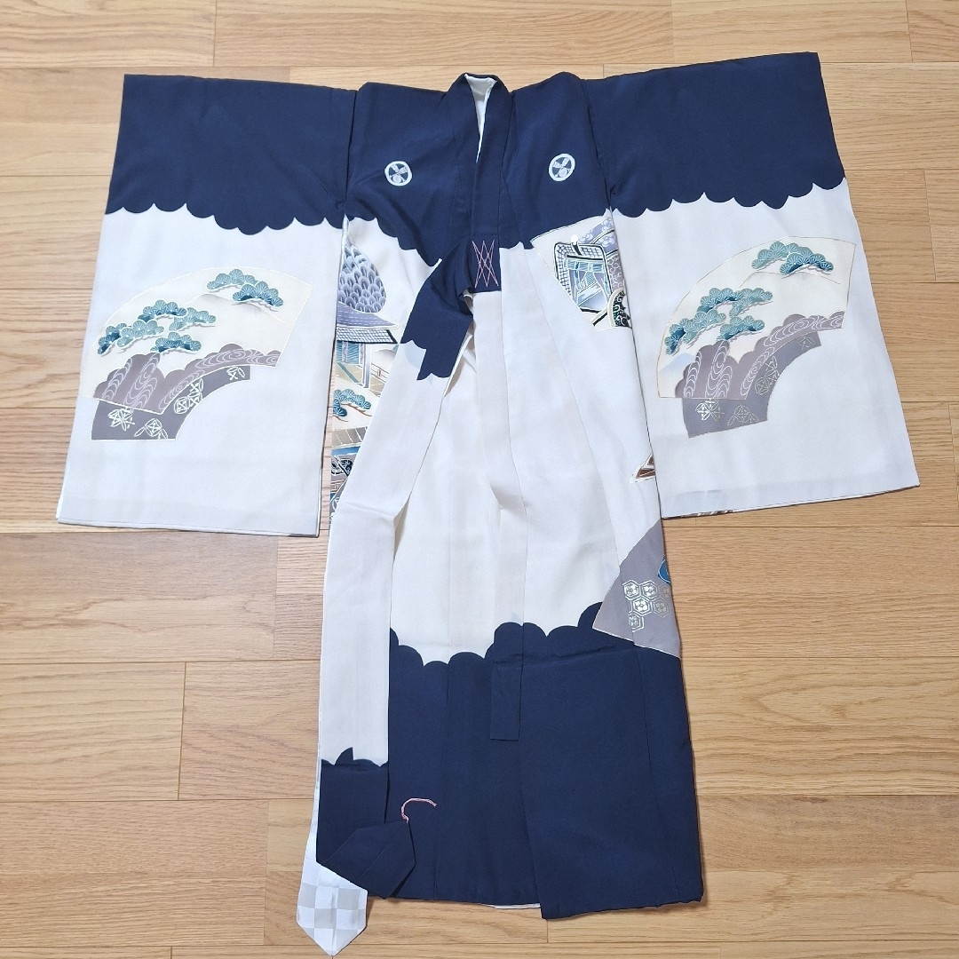 お宮参り 着物 正絹 男の子 祝着 産着 セレモニー レトロ 鷲 鷹 キッズ/ベビー/マタニティのメモリアル/セレモニー用品(お宮参り用品)の商品写真
