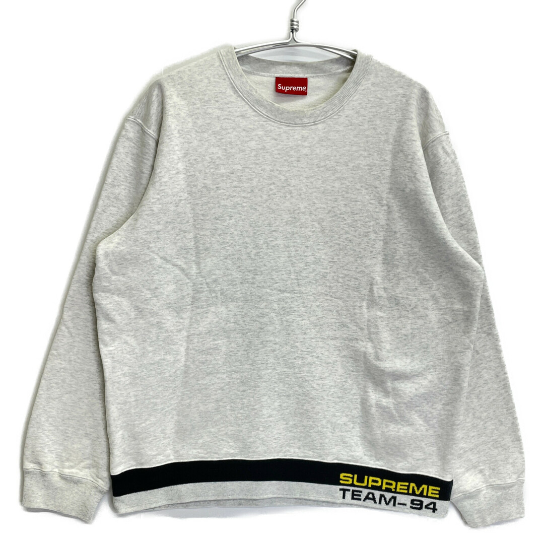 Supreme - シュプリーム グレー リブ ストライプ クルーネック スウェット Lの通販 Supreme - シュプリーム グレー リブ ストライプ クルーネック スウェット Lの通販