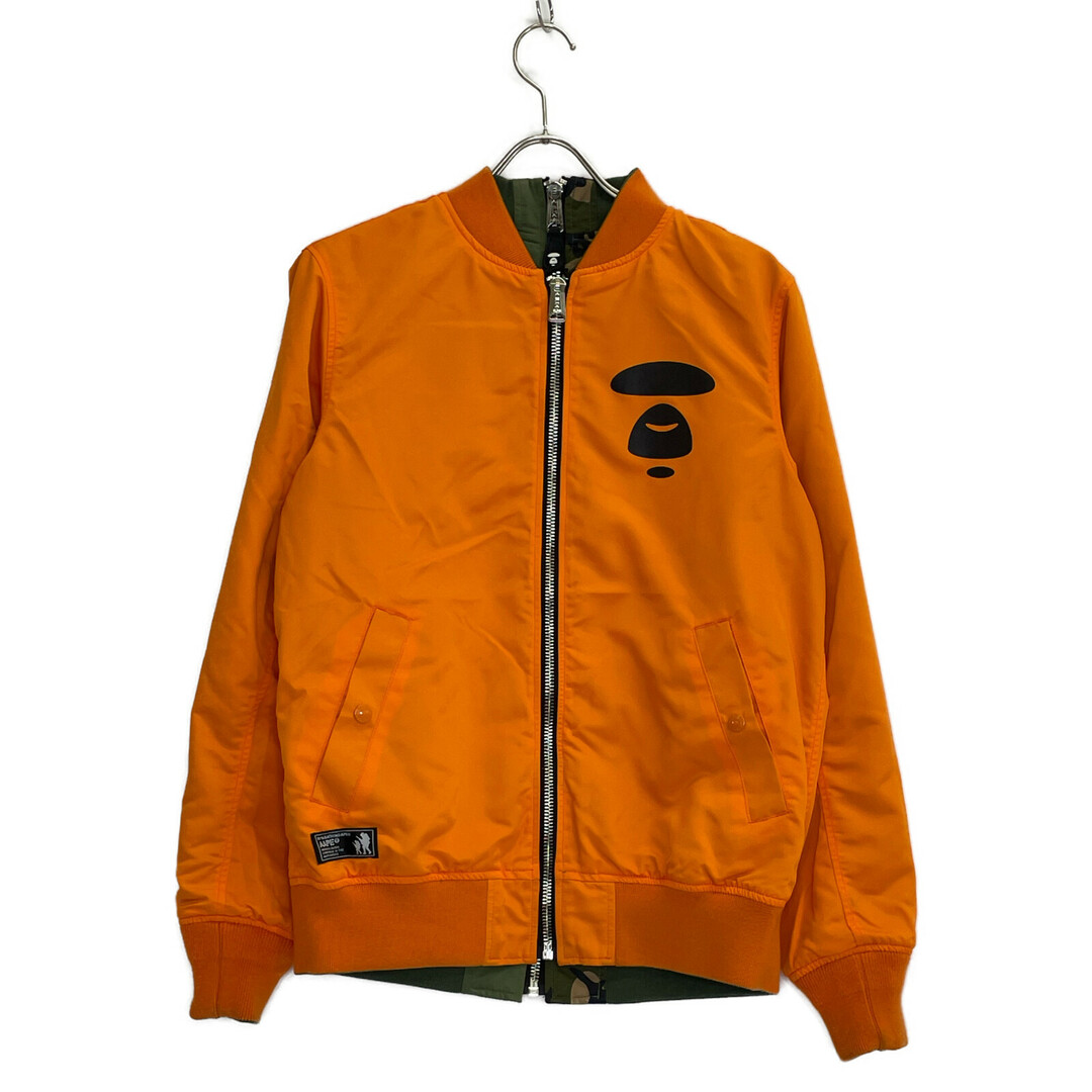 A BATHING APE - アベイシングエイプ リバーシブル カモフラ×カーキ MA-1 A BATHING APE - アベイシングエイプ リバーシブル カモフラ×カーキ MA-1