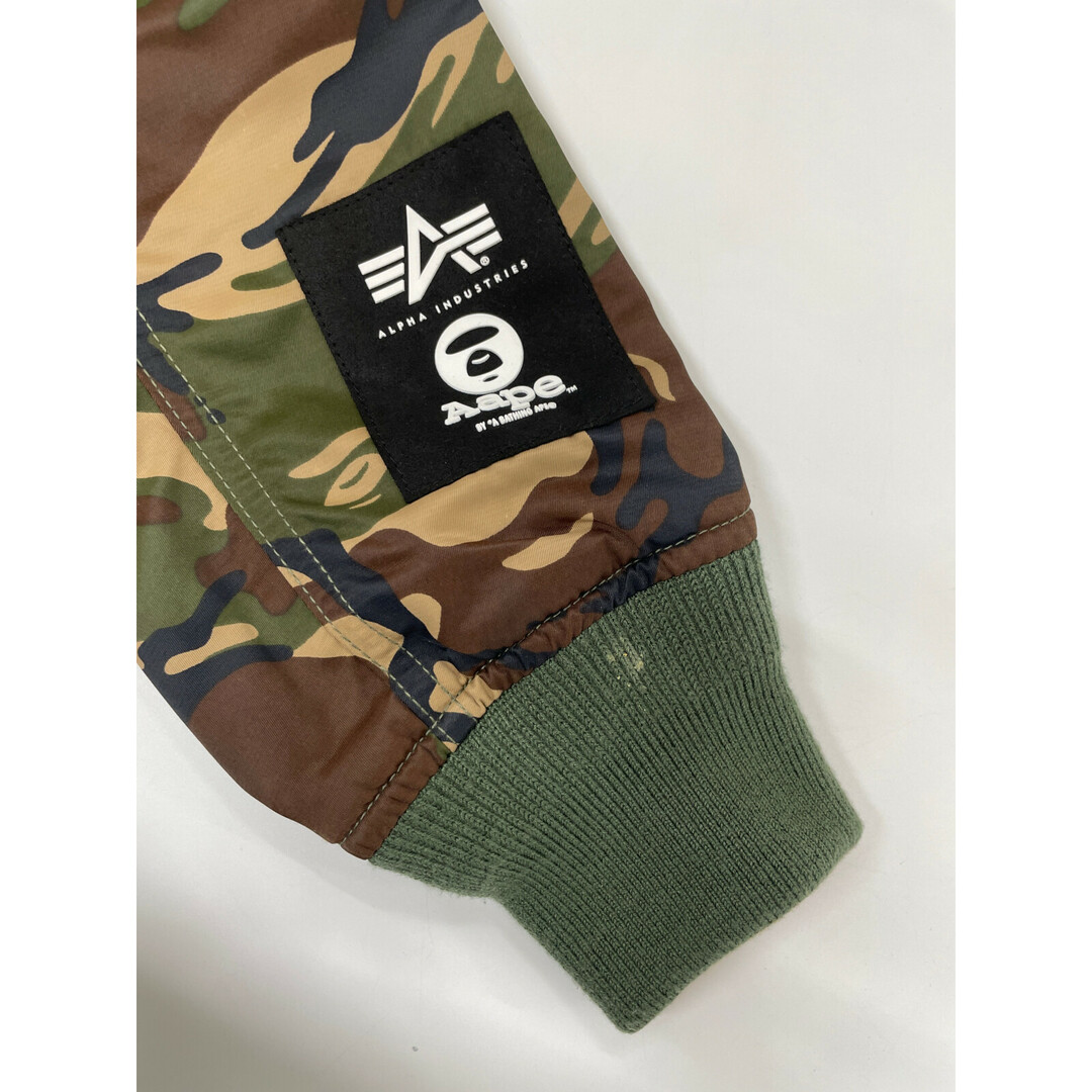 A BATHING APE - アベイシングエイプ リバーシブル カモフラ×カーキ MA-1 A BATHING APE - アベイシングエイプ リバーシブル カモフラ×カーキ MA-1