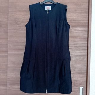 【トワレ Toilette】パール ジップ 裏起毛 チュニック ジレ サイズ5(ベスト/ジレ)
