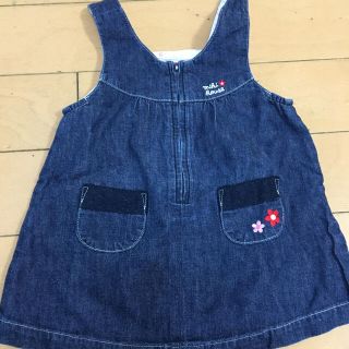 ミキハウス(mikihouse)の【美品】ミキハウス ジャンパースカート 80センチ(ワンピース)