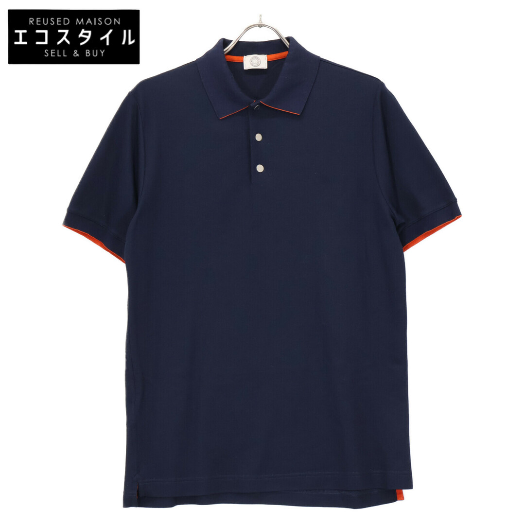 HERMES - エルメス ネイビー×オレンジ セリエ釦 ポロシャツ Lの通販 by エコ HERMES - エルメス ネイビー×オレンジ セリエ釦 ポロシャツ Lの通販 by エコ