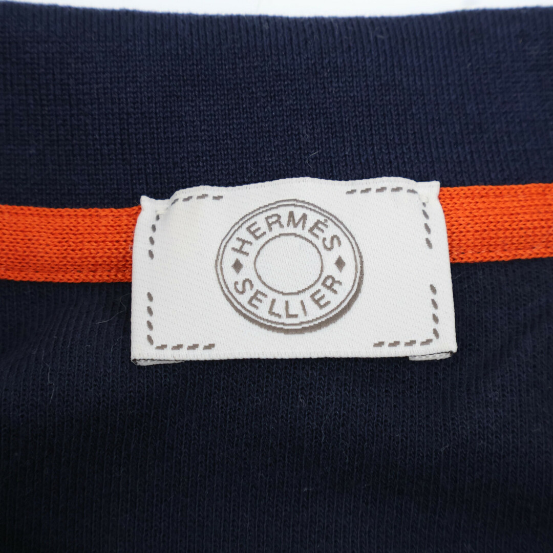 HERMES - エルメス ネイビー×オレンジ セリエ釦 ポロシャツ Lの通販 by エコ HERMES - エルメス ネイビー×オレンジ セリエ釦 ポロシャツ Lの通販 by エコ