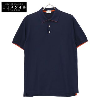 HERMES - エルメス ネイビー×オレンジ セリエ釦 ポロシャツ Lの通販 by エコ HERMES - エルメス ネイビー×オレンジ セリエ釦 ポロシャツ Lの通販 by エコ
