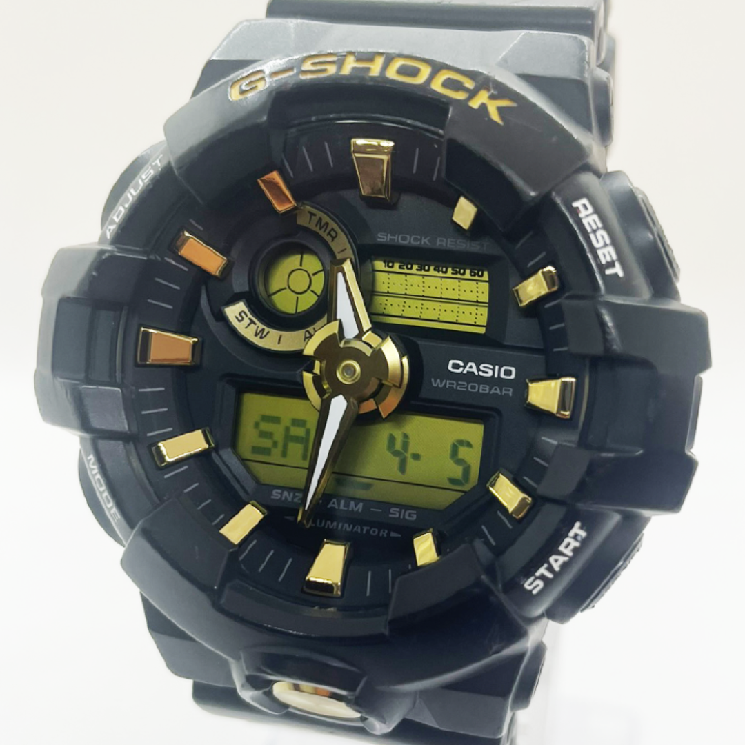 G-SHOCK - カシオ G-SHOCK アナデジ ブラック×ゴールドカラー GA