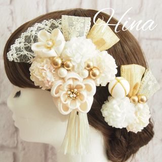 ラプンツェルハーフアップ髪飾り♡水色 リボン2個 Uピン仕上げの ラプンツェルハーフアップ髪飾り♡水色 リボン2個 Uピン仕上げの