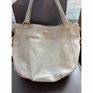 PRADA - 2501-5|美品|プラダ トートバッグ レザー ベージュの PRADA - 2501-5|美品|プラダ トートバッグ レザー ベージュの