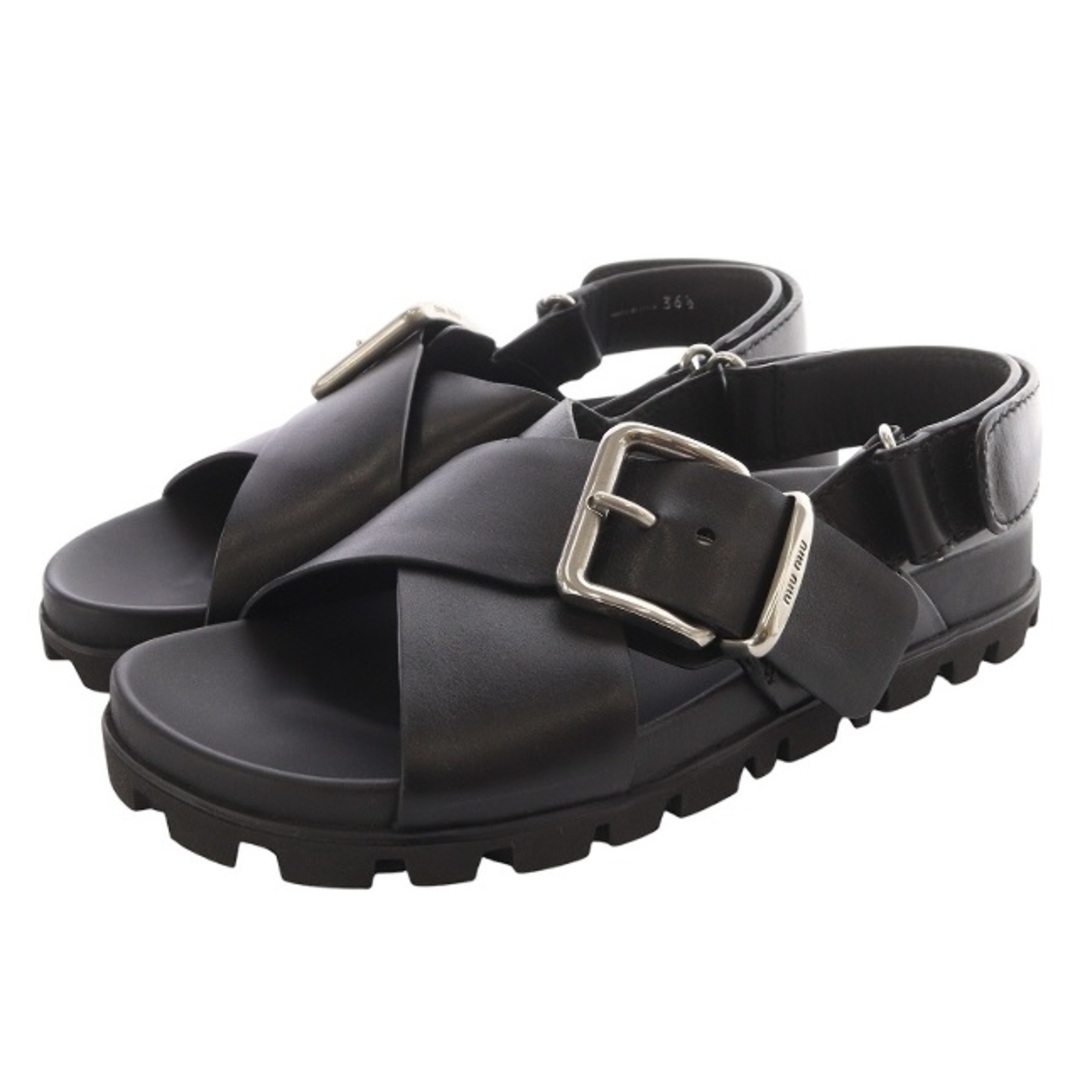 MIU MIU - ミュウミュウ 24PF フラットサンダル 36.5 23.5cm 黒 MIU MIU - ミュウミュウ 24PF フラットサンダル 36.5 23.5cm 黒