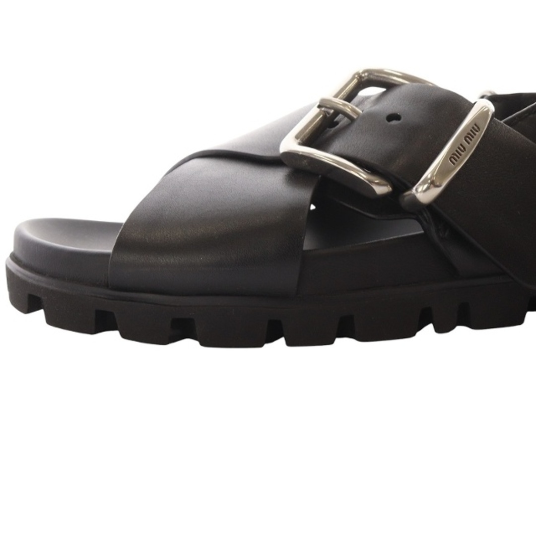MIU MIU - ミュウミュウ 24PF フラットサンダル 36.5 23.5cm 黒 MIU MIU - ミュウミュウ 24PF フラットサンダル 36.5 23.5cm 黒