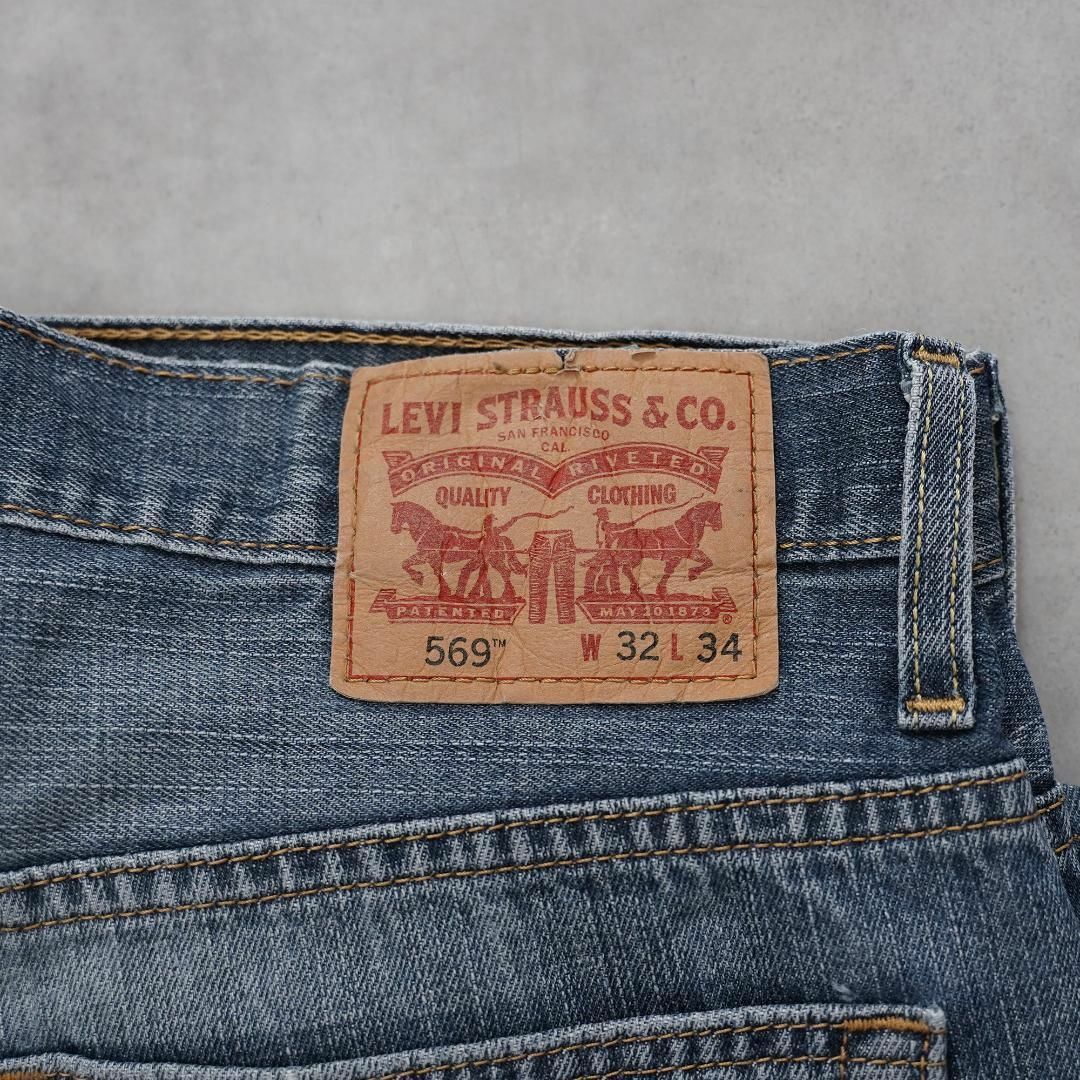 Levi's - リーバイス569 Levis W32 ブルーデニム ヒゲ ボトム 青 Levi's - リーバイス569 Levis W32 ブルーデニム ヒゲ ボトム 青