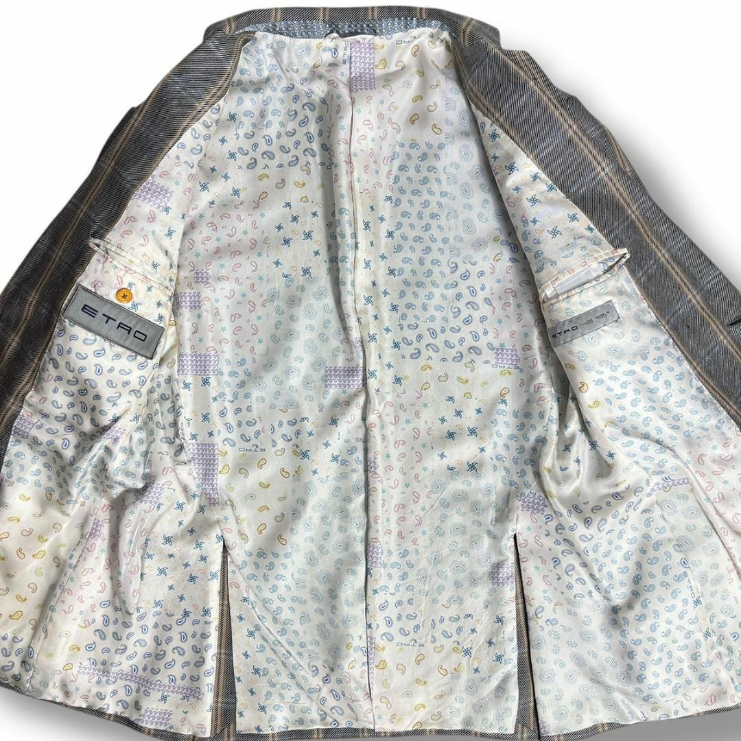 ETRO - J5180美品 エトロ ウインドーペーン柄ペイズリー柄裏地 ETRO - J5180美品 エトロ ウインドーペーン柄ペイズリー柄裏地