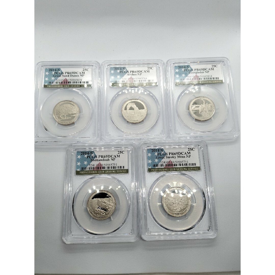 【５枚組】PCGS PR69DCAM 2014 S アメリカ・ザ・ビューティフル
