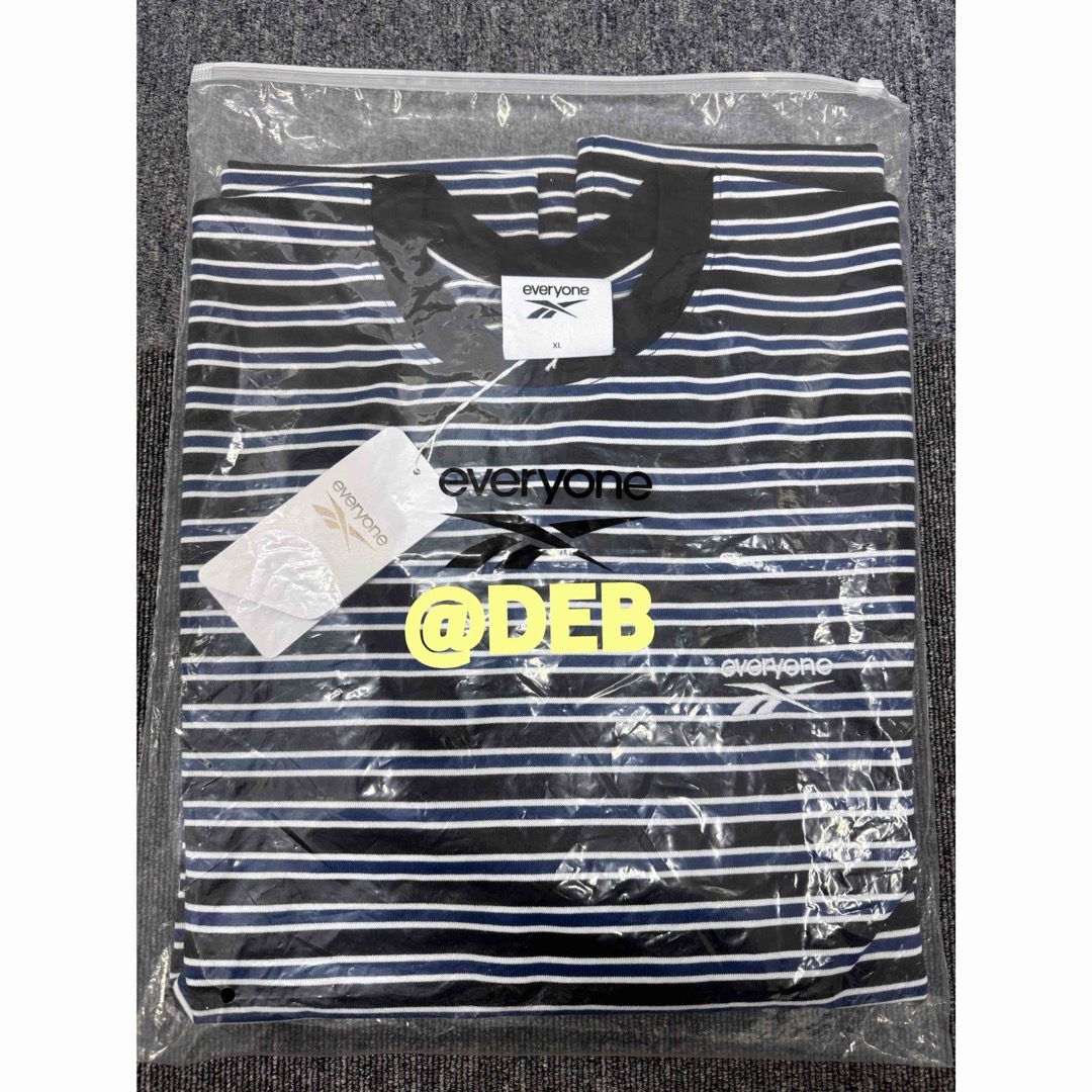 Reebok - everyone × REEBOK BORDER TEE BLUE XLサイズの通販 by Reebok - everyone × REEBOK BORDER TEE BLUE XLサイズの通販 by