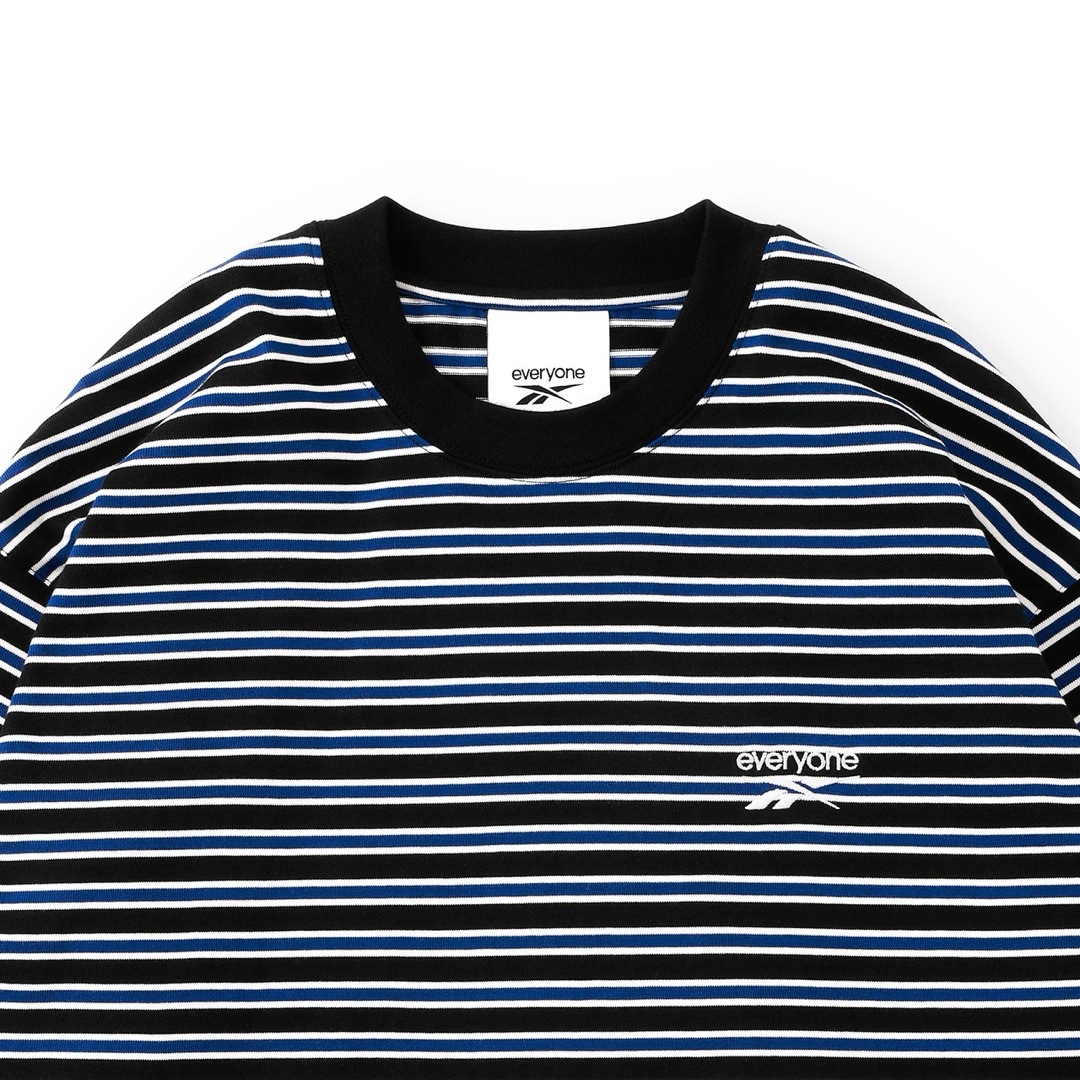 Reebok - everyone × REEBOK BORDER TEE BLUE XLサイズの通販 by Reebok - everyone × REEBOK BORDER TEE BLUE XLサイズの通販 by