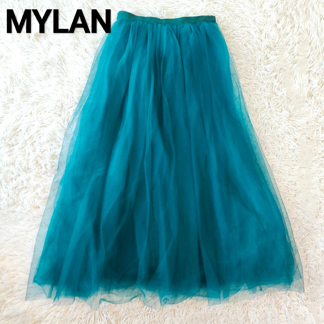 MYLAN マイラン チュールマキシ スカート グリーンの通販 by MYLAN マイラン チュールマキシ スカート グリーンの通販 by