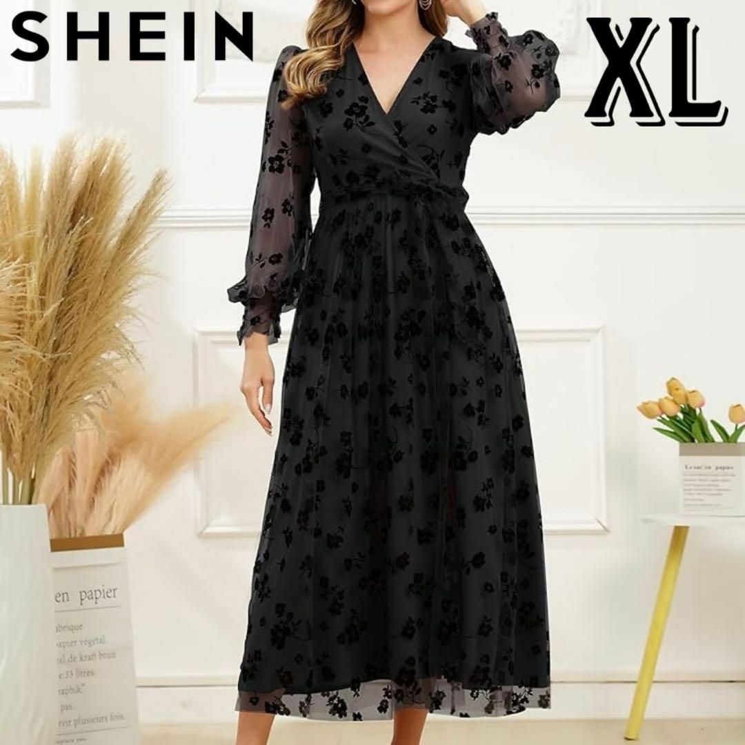 SHEIN - SHEIN シーイン 花柄・長袖 ロングドレス パーティード SHEIN - SHEIN シーイン 花柄・長袖 ロングドレス パーティード