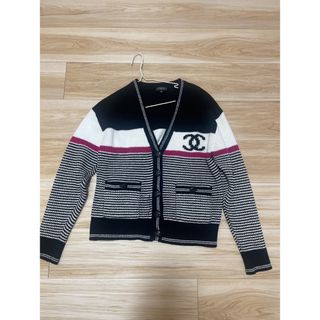 CHANEL - CHANEL カシミヤ100% バイカラー ココマークボタン CHANEL - CHANEL カシミヤ100% バイカラー ココマークボタン