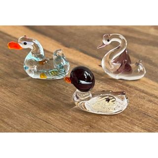 【新品】ガラスの小鳥(3つ)(置物)