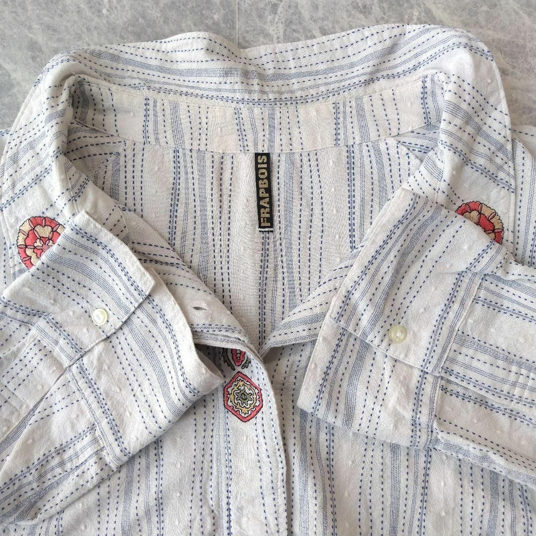 FRAPBOIS - 082 フラボア FRAPBOIS 花柄 フラワー 刺繍 シャツ FRAPBOIS - 082 フラボア FRAPBOIS 花柄 フラワー 刺繍 シャツ