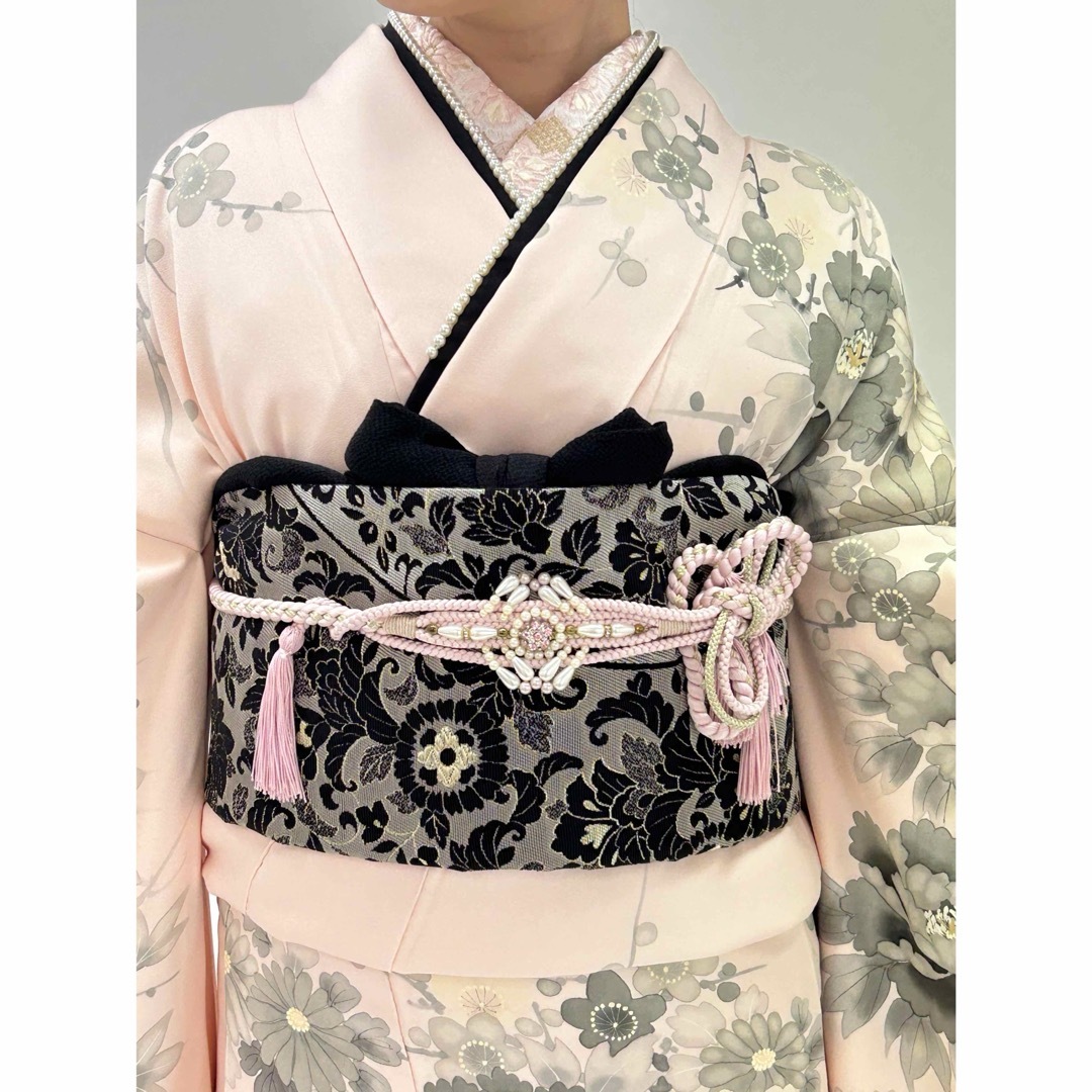 振袖フルセット 手書き草花紋 ベビーピンクの通販 by fleur shop 振袖フルセット 手書き草花紋 ベビーピンクの通販 by fleur shop