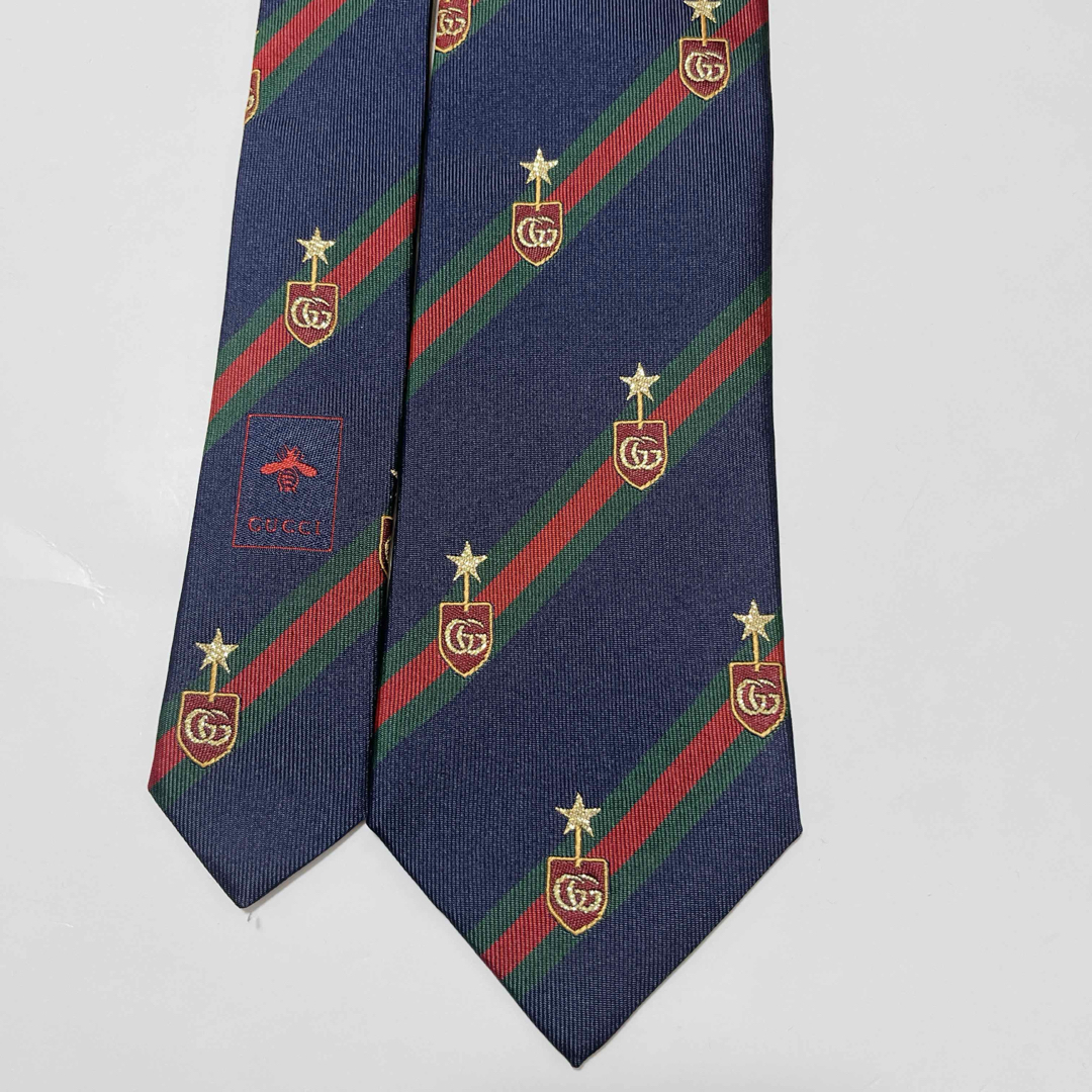 GUCCI グッチ 現行タグ 美品 ネクタイ GG柄 蜂 シェリーライン 人気 GUCCI グッチ 現行タグ 美品 ネクタイ GG柄 蜂 シェリーライン