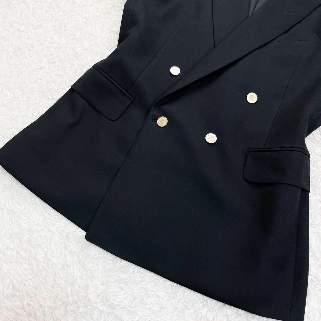 BURBERRY - 【美品】バーバリー 紺ブレ ロゴボタン テーラード BURBERRY - 【美品】バーバリー 紺ブレ ロゴボタン テーラード