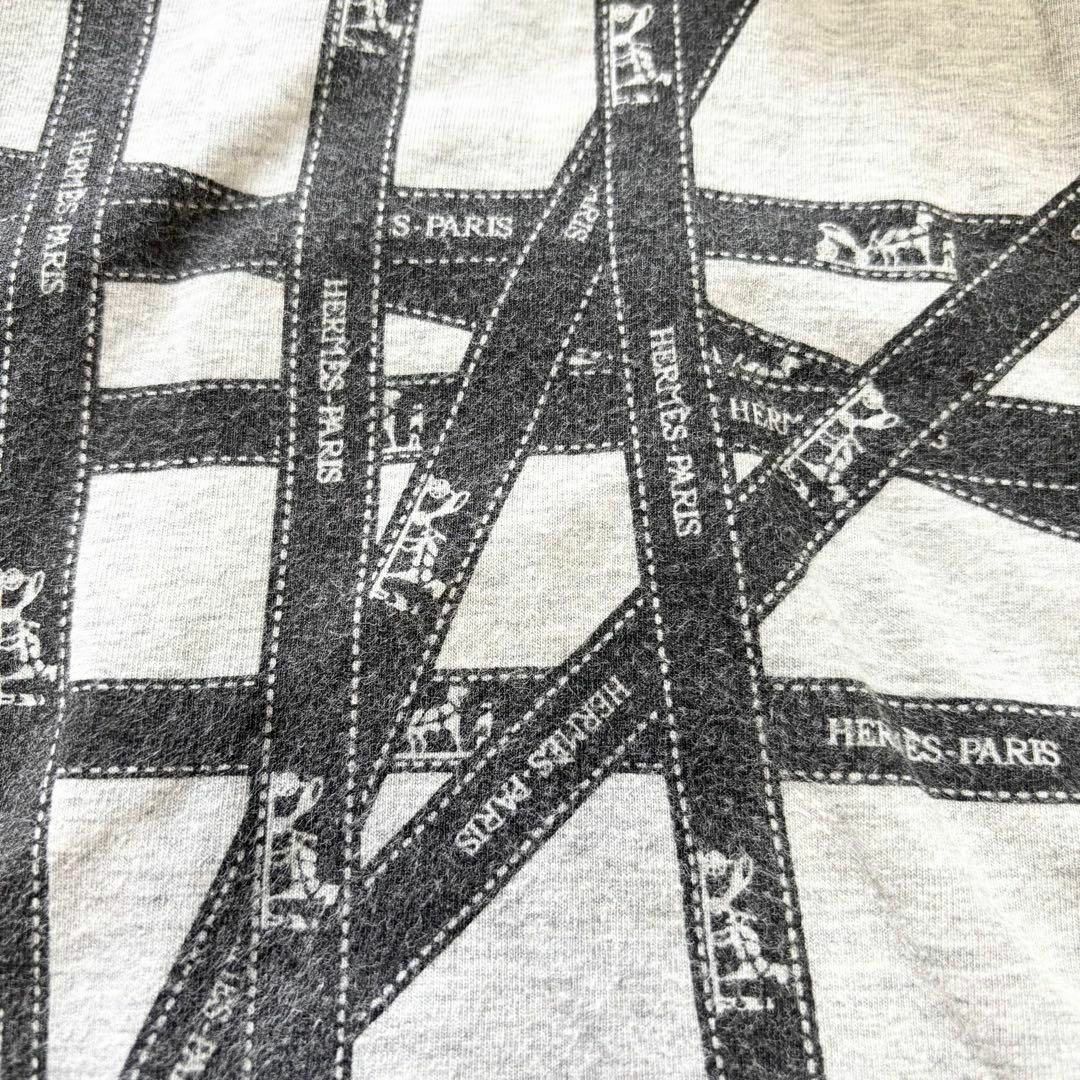 HERMES - エルメス ハイネック トップス シャツ グレー L リボン HERMES - エルメス ハイネック トップス シャツ グレー L リボン