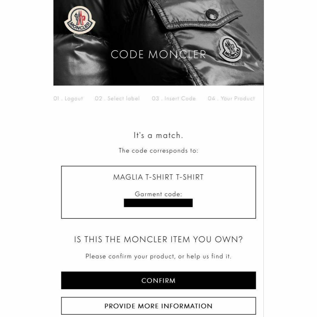 MONCLER - 10808【美品・QR確認済み】モンクレール☆刺繍 MONCLER - 10808【美品・QR確認済み】モンクレール☆刺繍