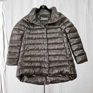 HERNO - HERNOヘルノ グレー ダウンコート ロング XL レディース HERNO - HERNOヘルノ グレー ダウンコート ロング XL レディース