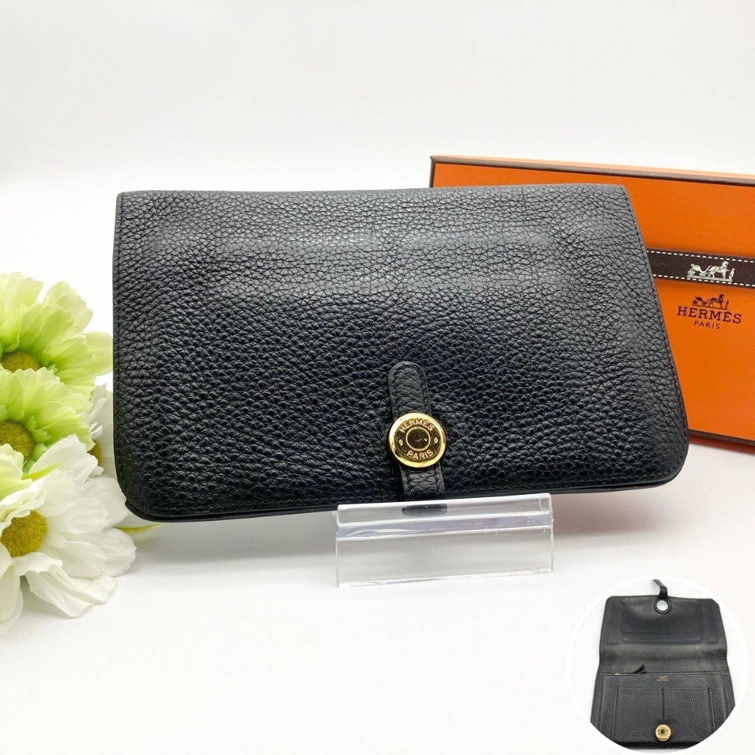 HERMES - ✨HERMES✨ドゴン ブラック ⬜︎D刻 コインケース付き HERMES - ✨HERMES✨ドゴン ブラック ⬜︎D刻 コインケース付き