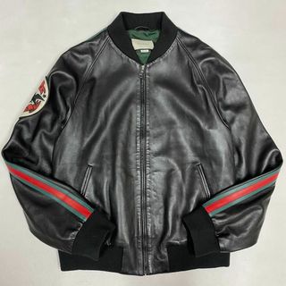 GUCCI - グッチ GUCCI☆シングルレザージャケット 裏地総柄 希少 GUCCI - グッチ GUCCI☆シングルレザージャケット 裏地総柄 希少