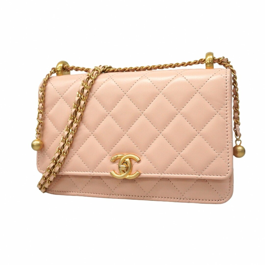 CHANEL - ★最終価格★SALE【5da0093】シャネル ショルダーバッグ マトラッセ チェーンショルダー ラムスキン ピンク ゴールド金具【中古】レディース