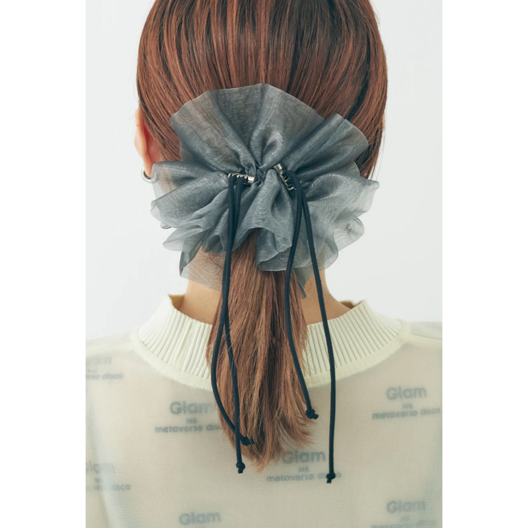 GOLDY(ゴールディ)の【1度のみ使用】GOLDY ドローストリング シアー シュシュ レディースのヘアアクセサリー(ヘアゴム/シュシュ)の商品写真