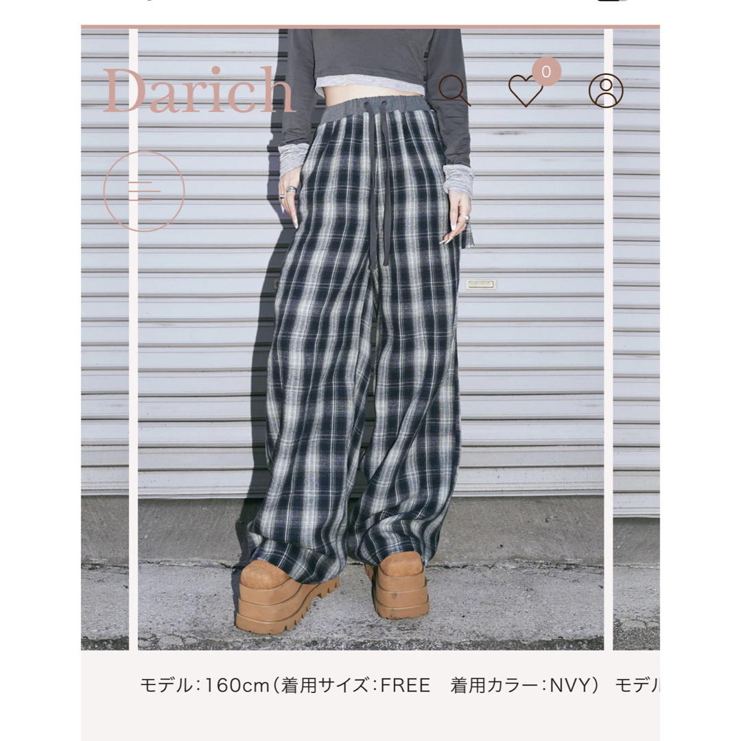 Darich - darich ドッキングチェックルーズパンツの通販 by Darich - darich ドッキングチェックルーズパンツの通販 by