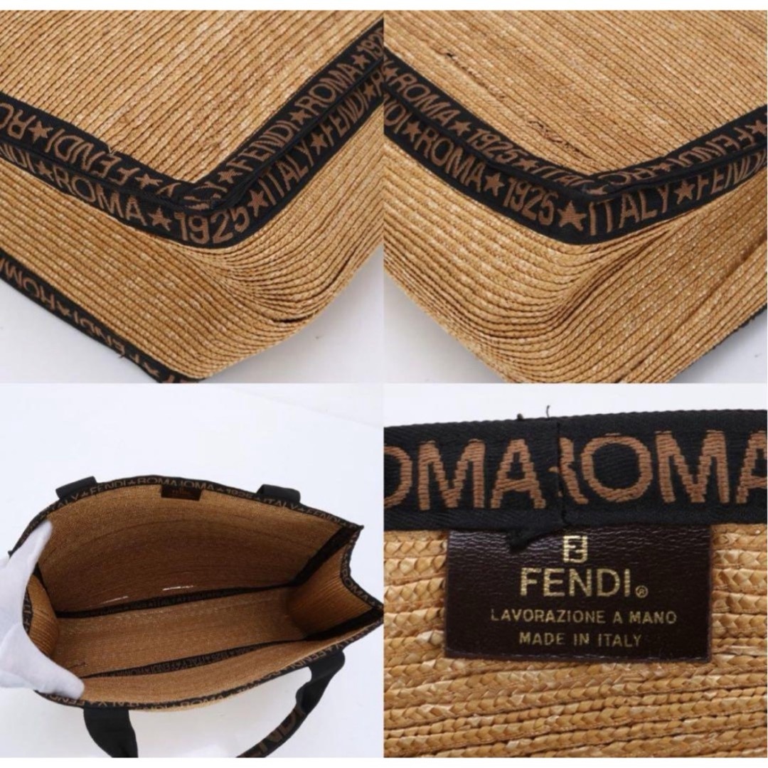 FENDI - 【美品】FENDI フェンディ ズッカ ラフィア FENDI - 【美品】FENDI フェンディ ズッカ ラフィア