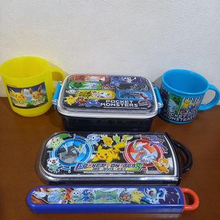 ポケモン(ポケモン)のポケットモンスター　お弁当箱　コップカトラリー　おまとめ5点セット(弁当用品)