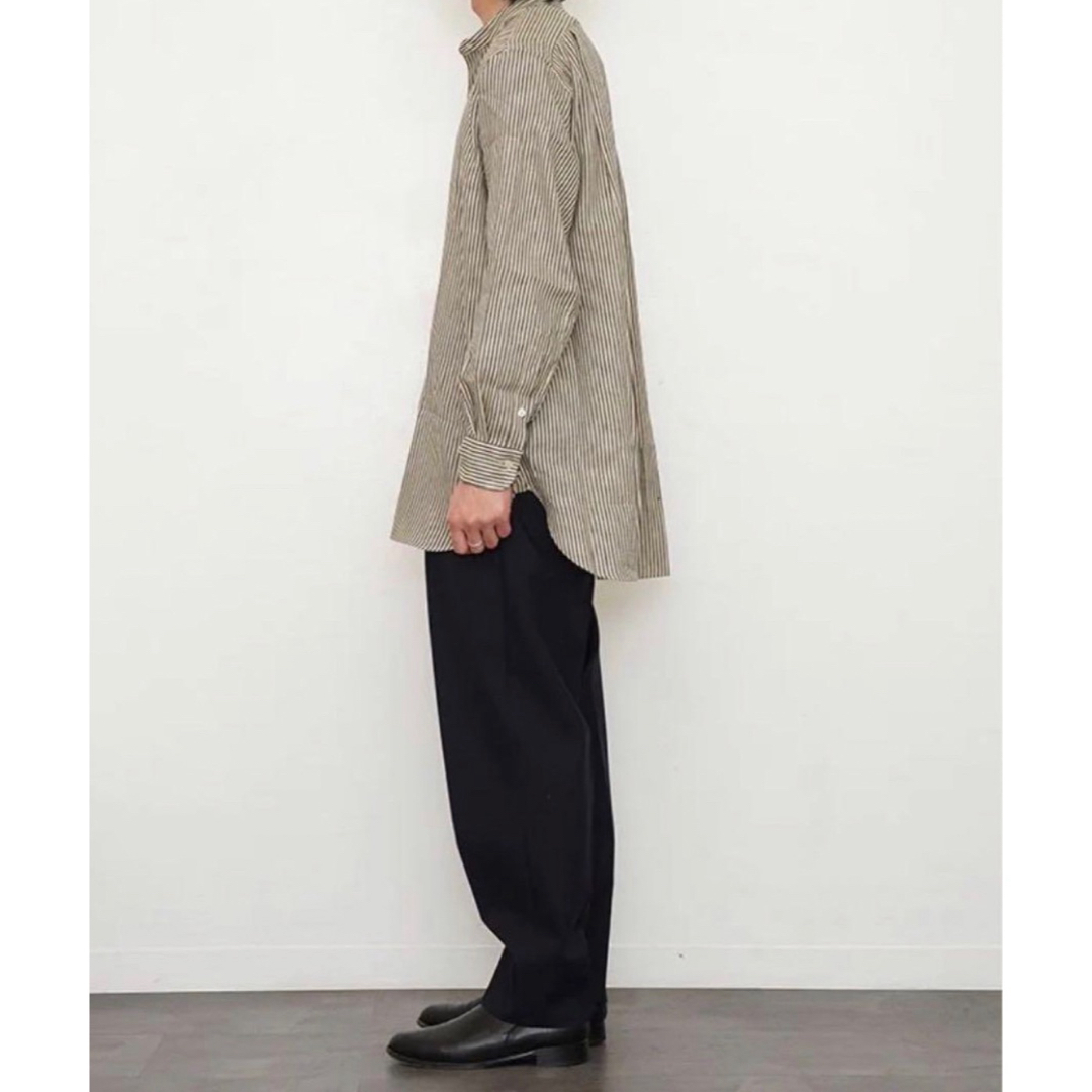 COMOLI - 新品【MAATEE & SONS】 強撚ヒッコリー BAND COLLAR 2 COMOLI - 新品【MAATEE & SONS】 強撚ヒッコリー BAND COLLAR 2