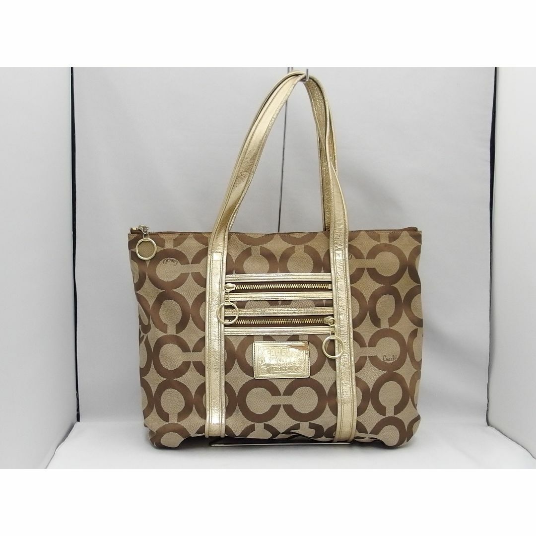 COACH - コーチ シグネチャー F13826 ベージュ×ゴールド トートバッグ