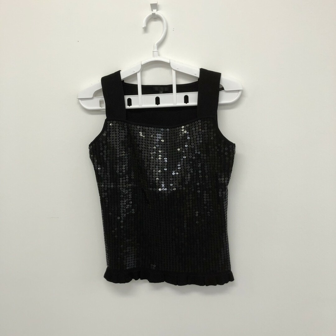 TO BE CHIC - 【TO BE CHIC /】トゥー ビー シック タンクトップ スパンコールタンクトップ ノースリーブトップス サイズ2 黒