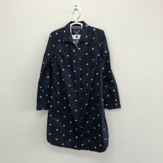 トミーヒルフィガー(TOMMY HILFIGER)の【tommyhilfiger】トミーヒルフィガー シャツ ロングシャツ 長袖シャツ M ドット柄 ネイビー(シャツ/ブラウス(長袖/七分))
