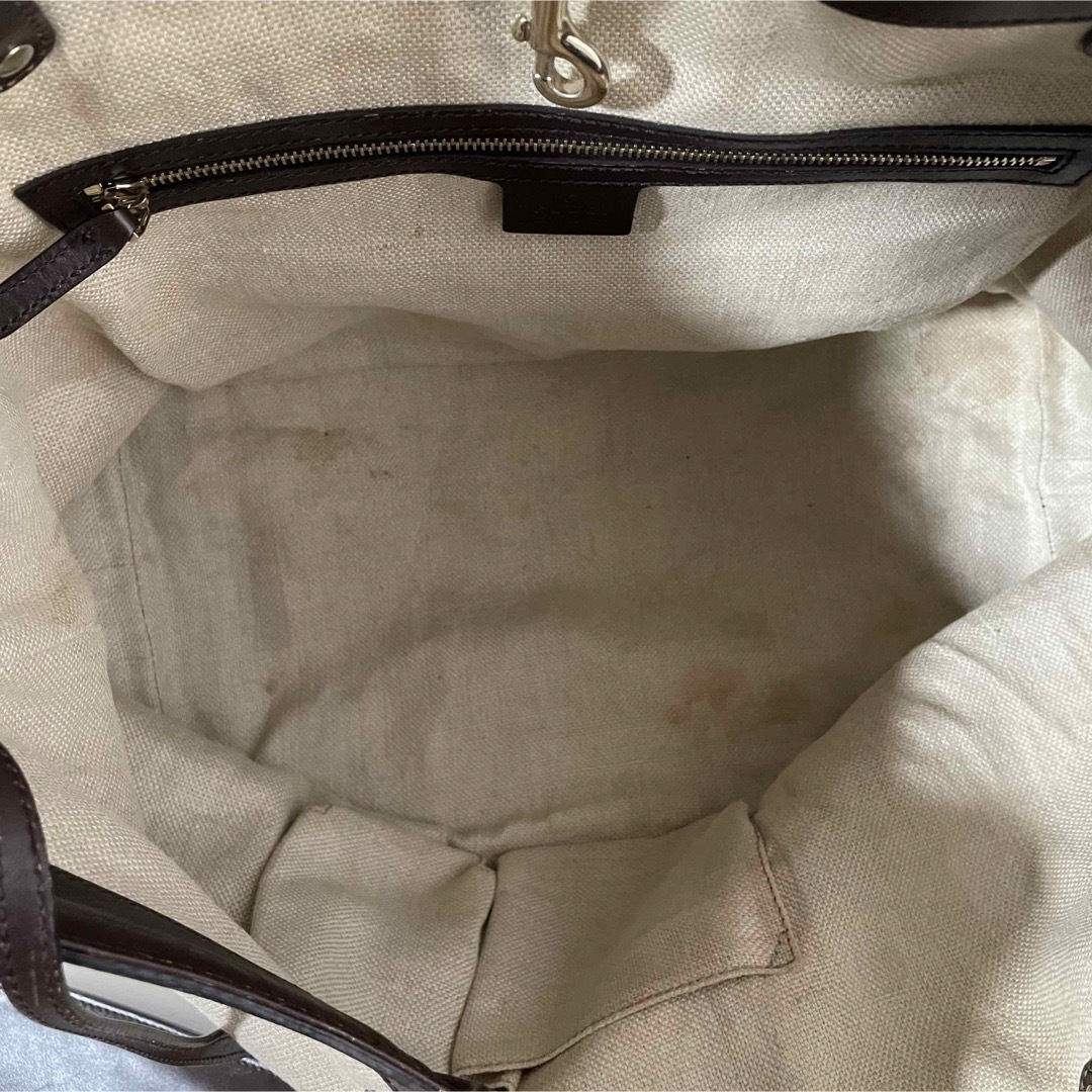GUCCI - 【良品】GUCCI グッチ トートバッグ キャンバス×レザー GUCCI - 【良品】GUCCI グッチ トートバッグ キャンバス×レザー