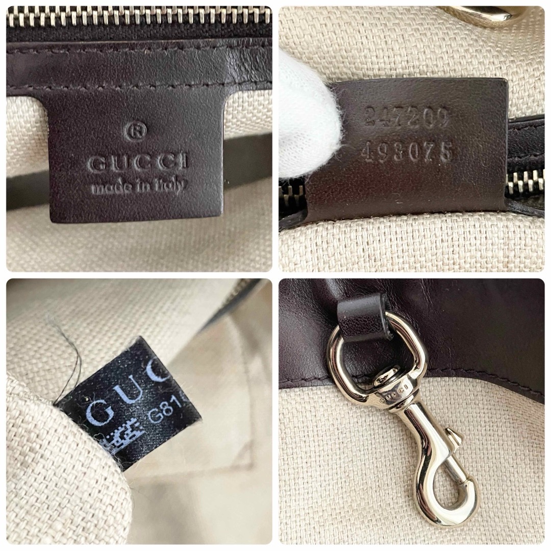 GUCCI - 【良品】GUCCI グッチ トートバッグ キャンバス×レザー GUCCI - 【良品】GUCCI グッチ トートバッグ キャンバス×レザー