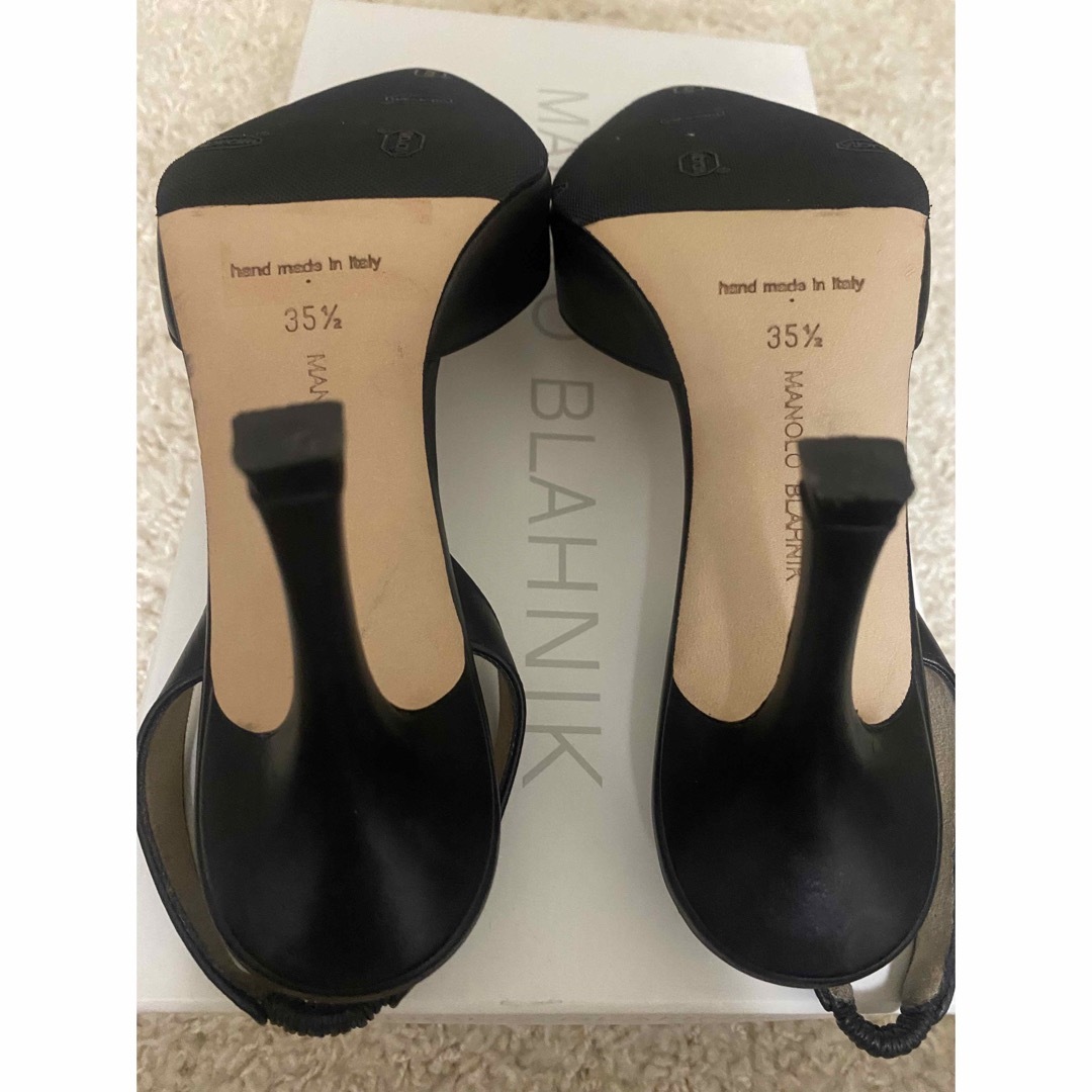MANOLO BLAHNIK - 極美品 マノロブラニク ブラックレザー MANOLO BLAHNIK - 極美品 マノロブラニク ブラックレザー